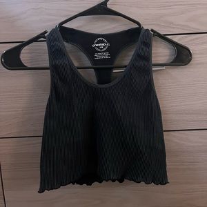 black ribbed lettuce trim tank